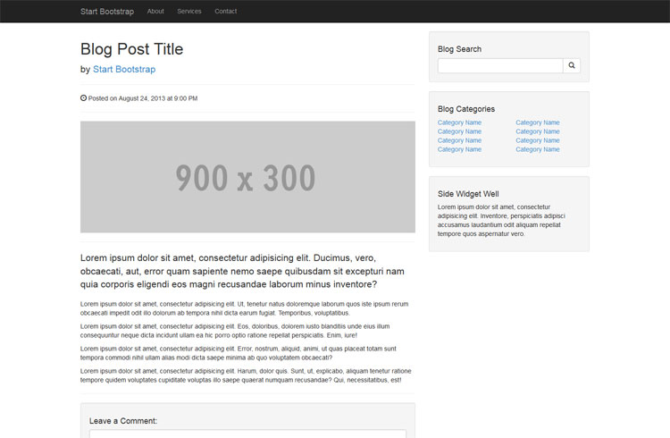 Free Bootstrap Blog Post Template