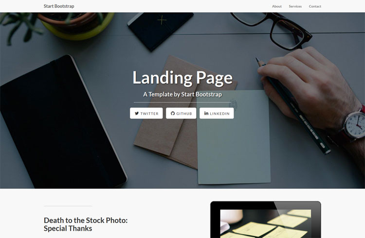 Free Bootstrap Landing Page Theme